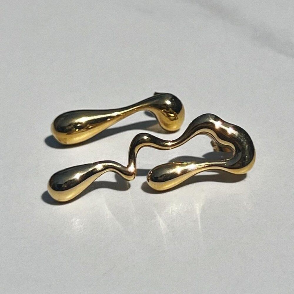 New! “Farrah” Asymmetrical Abstract Drop Earrings